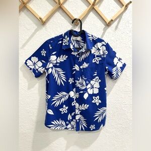 Abercrombie Kids Button Down Blue and White‎ Florals Shirt Size 13/14 Boys
